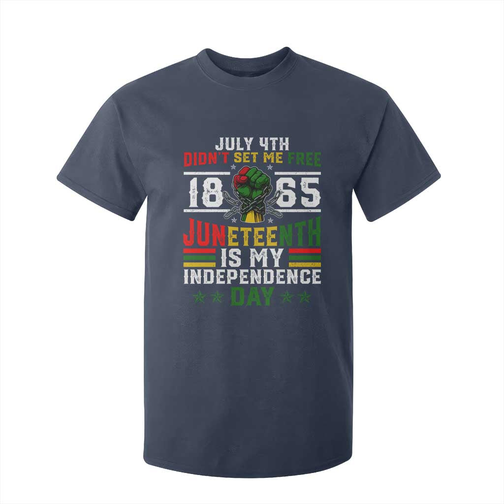 July 4th Didn't Set Me Free 1865 Juneteenth Is My Independence Day T Shirt For Kid