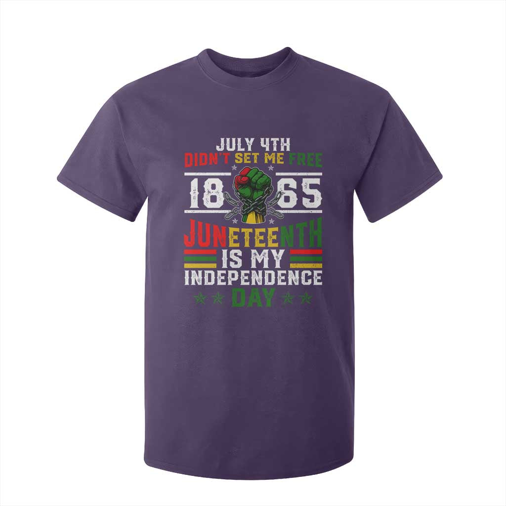 July 4th Didn't Set Me Free 1865 Juneteenth Is My Independence Day T Shirt For Kid