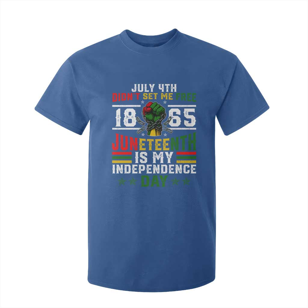 July 4th Didn't Set Me Free 1865 Juneteenth Is My Independence Day T Shirt For Kid