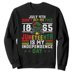 July 4th Didn't Set Me Free 1865 Juneteenth Is My Independence Day Sweatshirt
