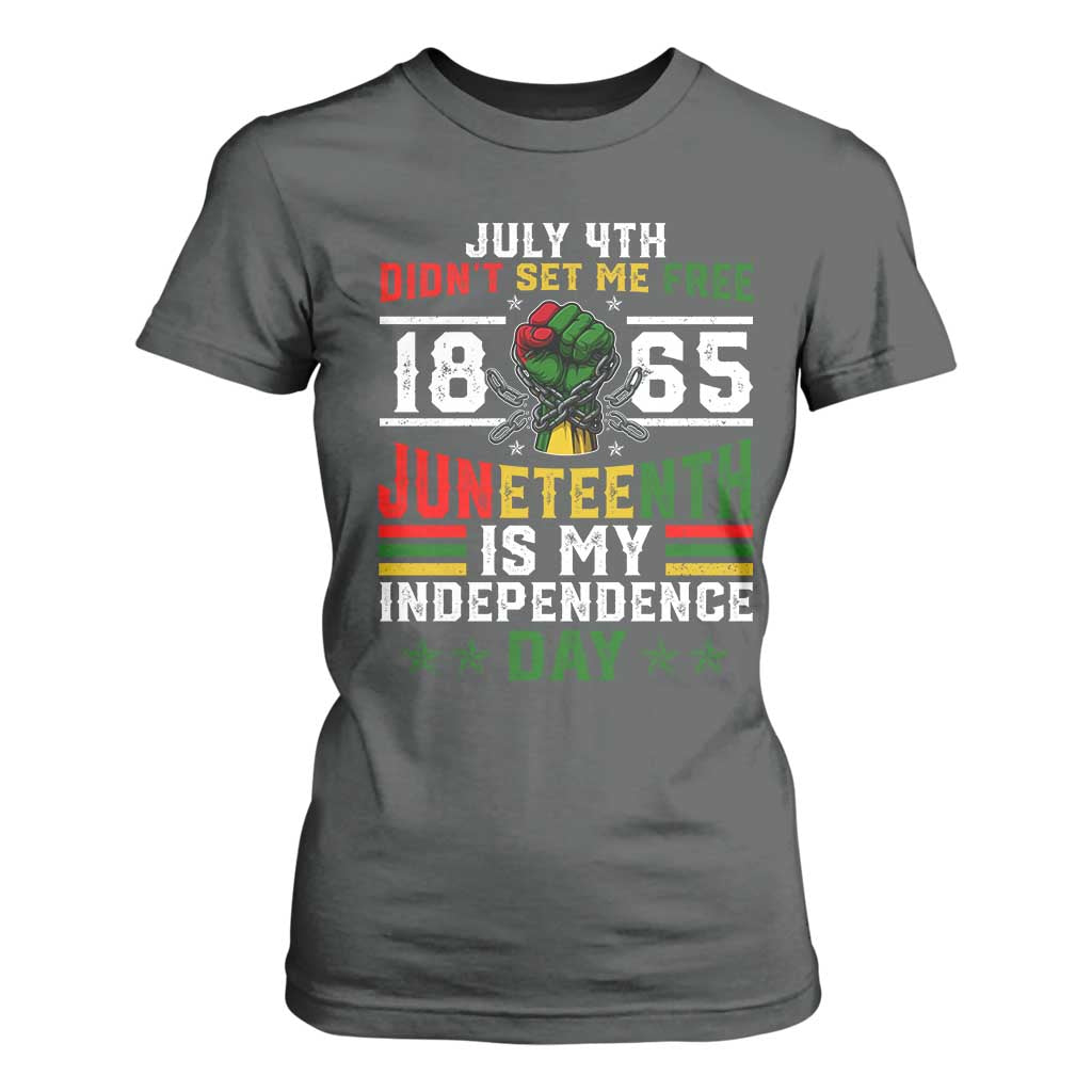 July 4th Didn't Set Me Free 1865 Juneteenth Is My Independence Day T Shirt For Women