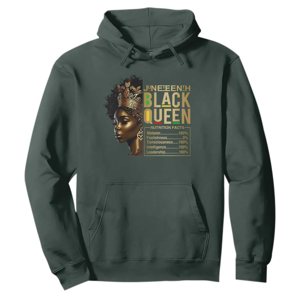 Juneteenth Black Queen Nutritional Facts Hoodie Afro Melanin Queen