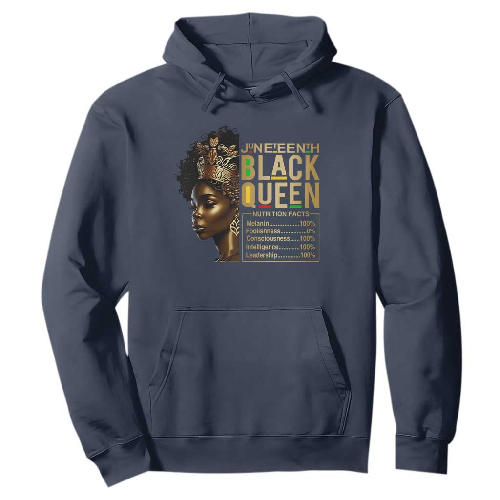 Juneteenth Black Queen Nutritional Facts Hoodie Afro Melanin Queen
