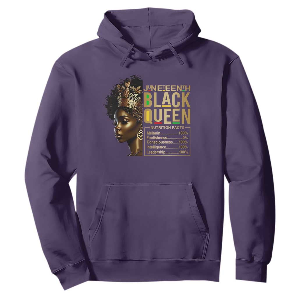 Juneteenth Black Queen Nutritional Facts Hoodie Afro Melanin Queen
