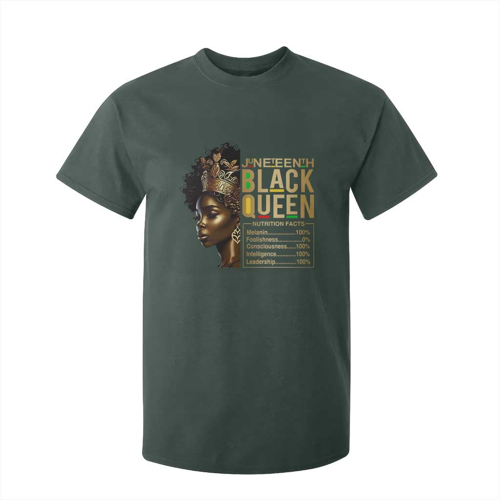 Juneteenth Black Queen Nutritional Facts T Shirt For Kid Afro Melanin Queen