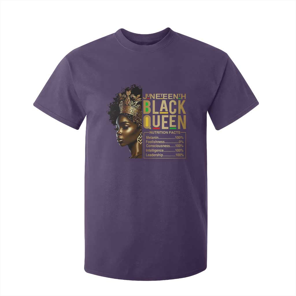 Juneteenth Black Queen Nutritional Facts T Shirt For Kid Afro Melanin Queen