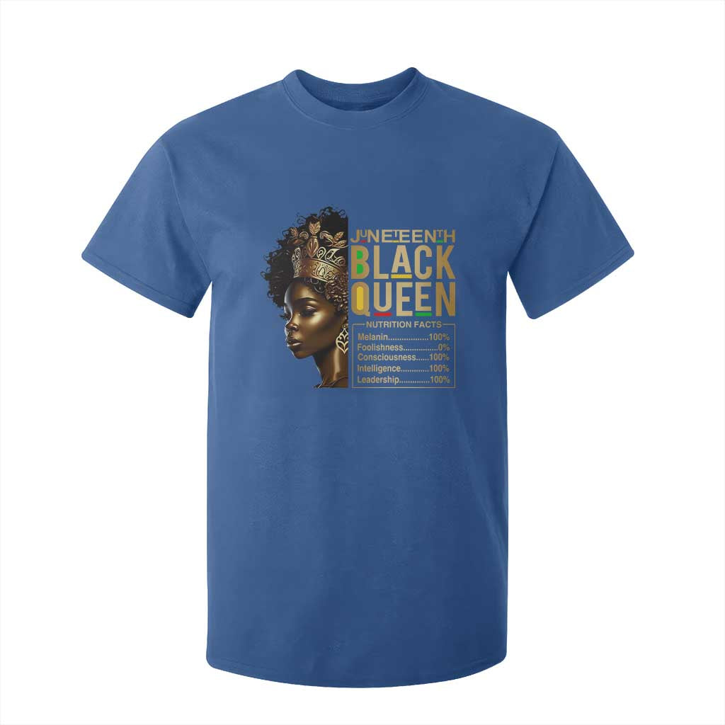 Juneteenth Black Queen Nutritional Facts T Shirt For Kid Afro Melanin Queen