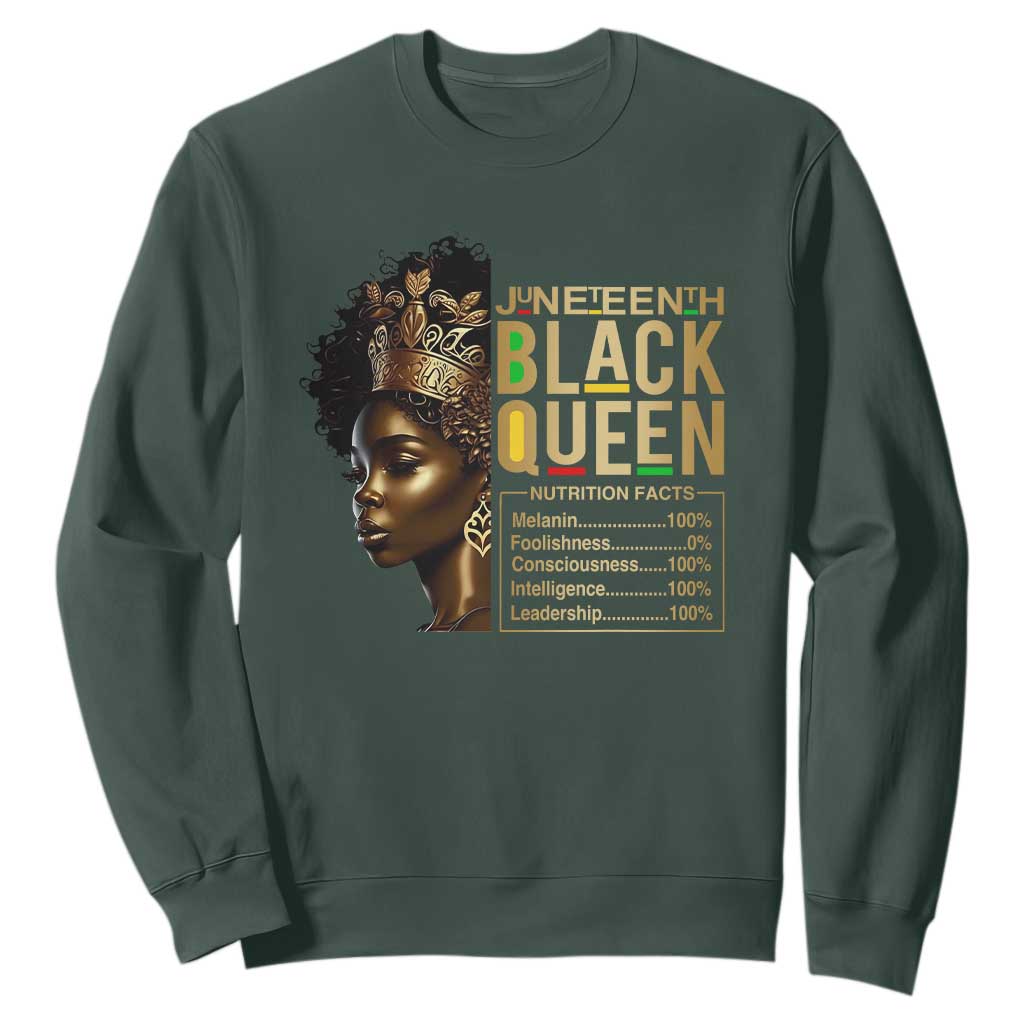 Juneteenth Black Queen Nutritional Facts Sweatshirt Afro Melanin Queen