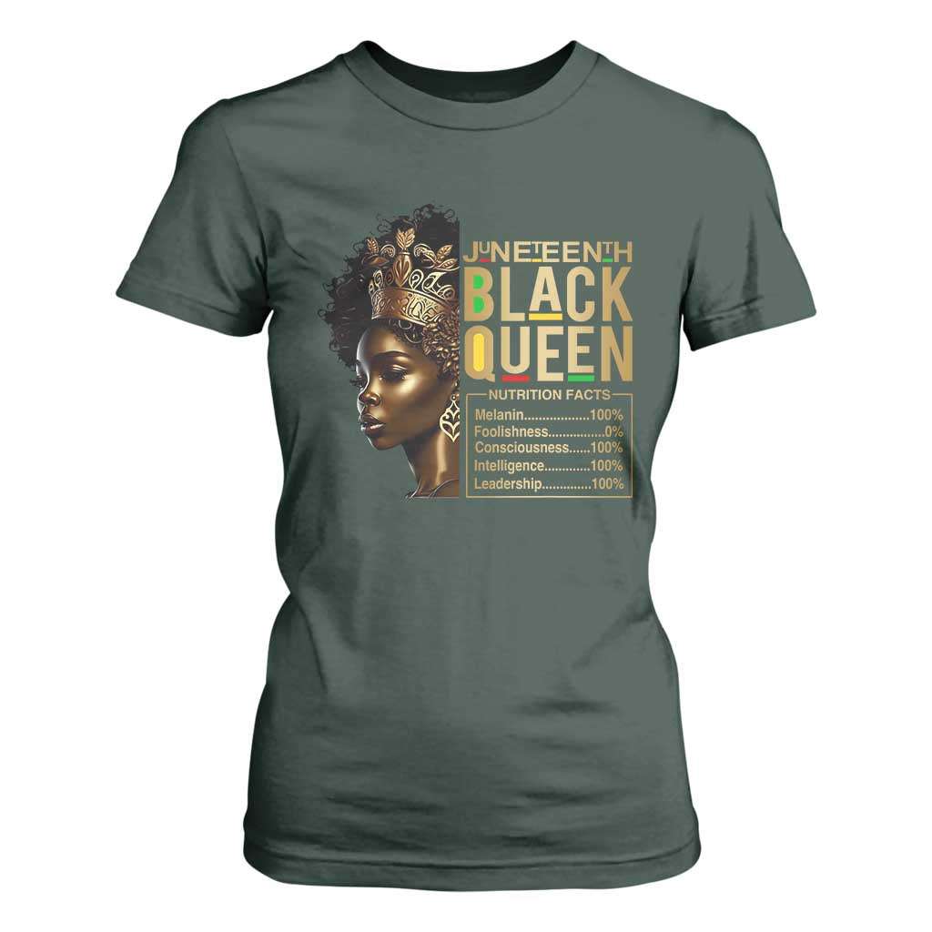 Juneteenth Black Queen Nutritional Facts T Shirt For Women Afro Melanin Queen