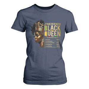 Juneteenth Black Queen Nutritional Facts T Shirt For Women Afro Melanin Queen