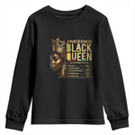 Juneteenth Black Queen Nutritional Facts Youth Sweatshirt Afro Melanin Queen
