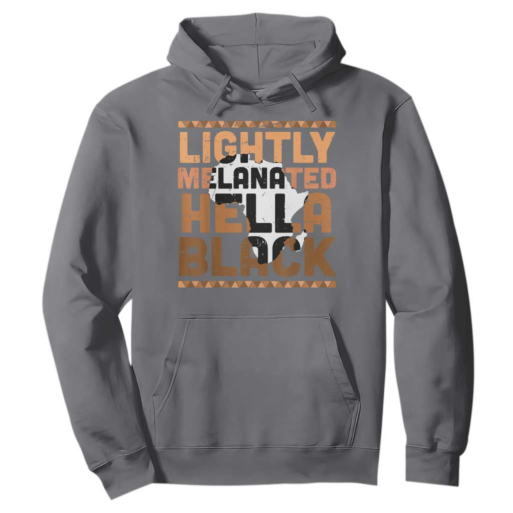 Lightly Melanated Hella Black Hoodie Melanin African Pride Map Black History