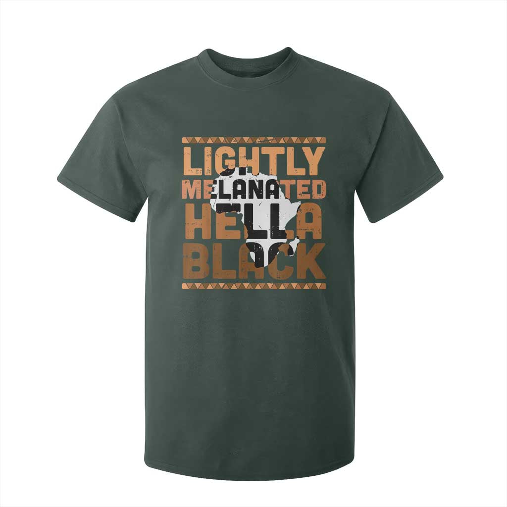 Lightly Melanated Hella Black T Shirt For Kid Melanin African Pride Map Black History