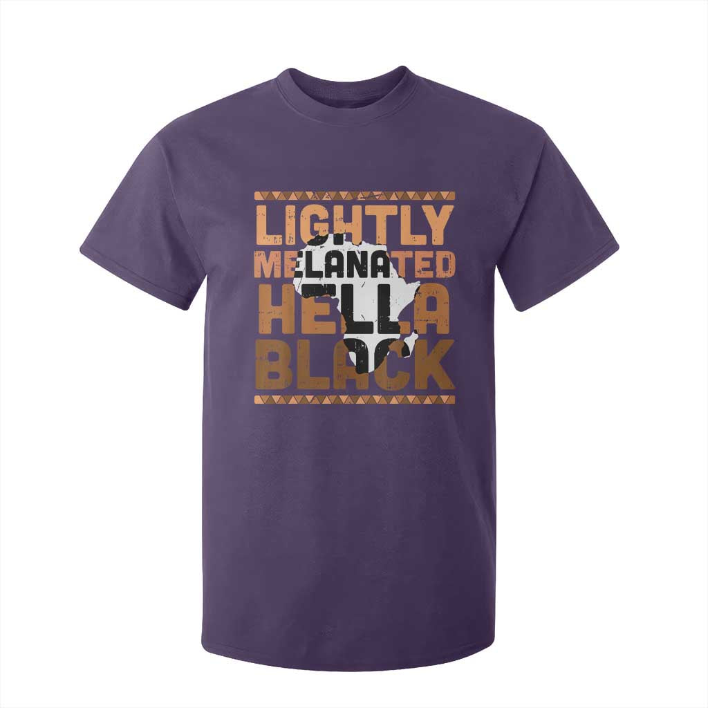 Lightly Melanated Hella Black T Shirt For Kid Melanin African Pride Map Black History