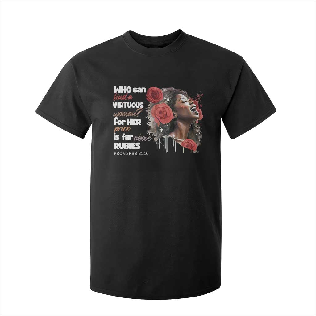 Christian African American T Shirt For Kid Who Can Find A Virtuous Woman