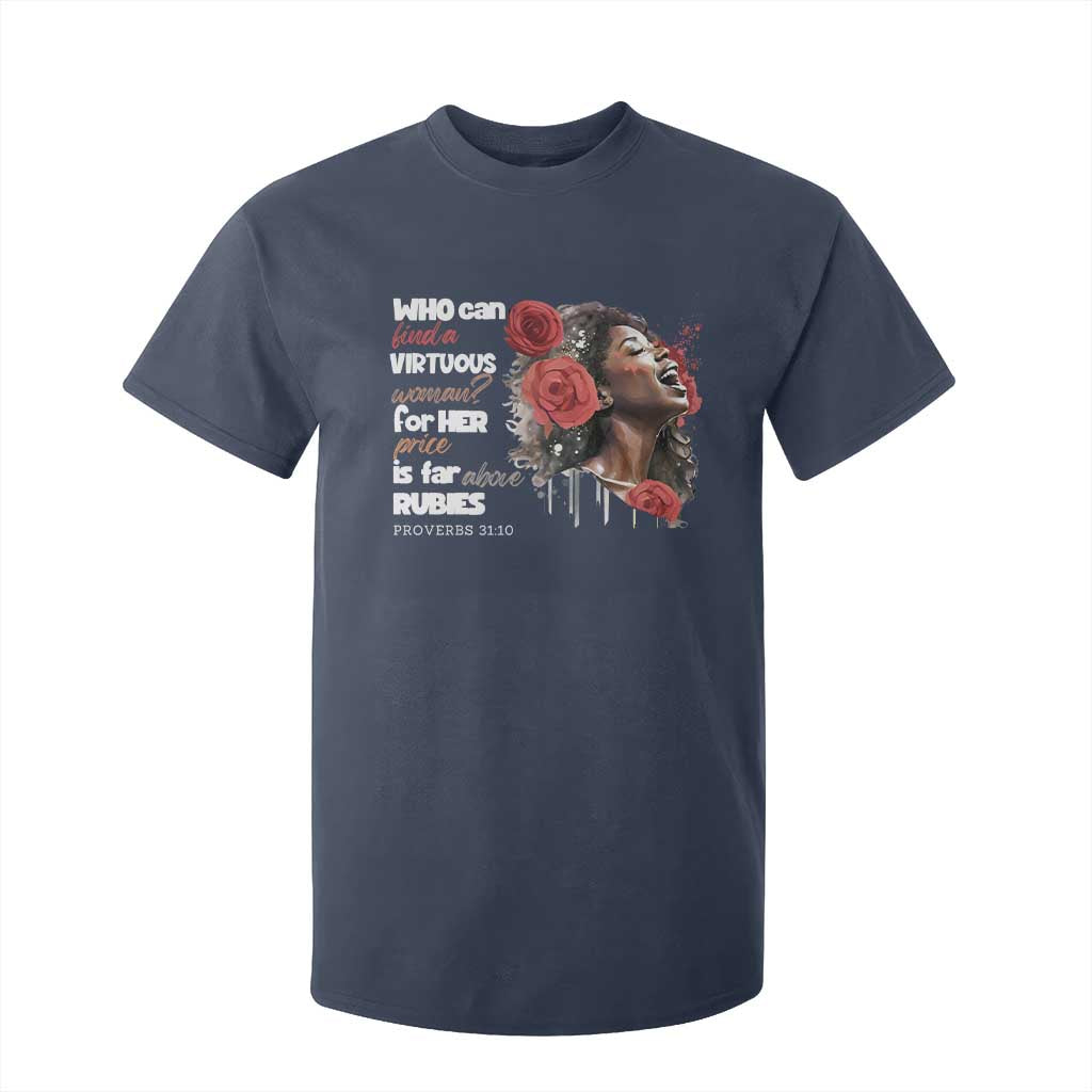 Christian African American T Shirt For Kid Who Can Find A Virtuous Woman