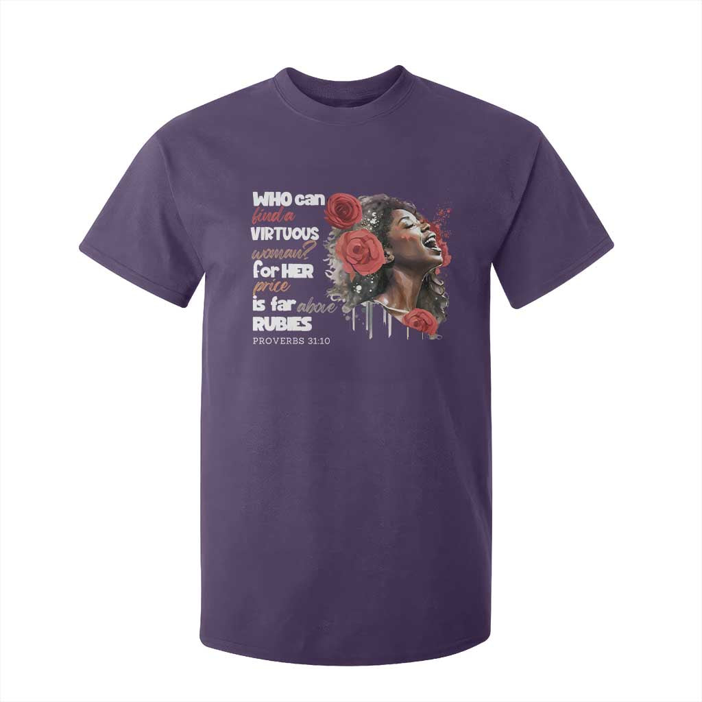 Christian African American T Shirt For Kid Who Can Find A Virtuous Woman