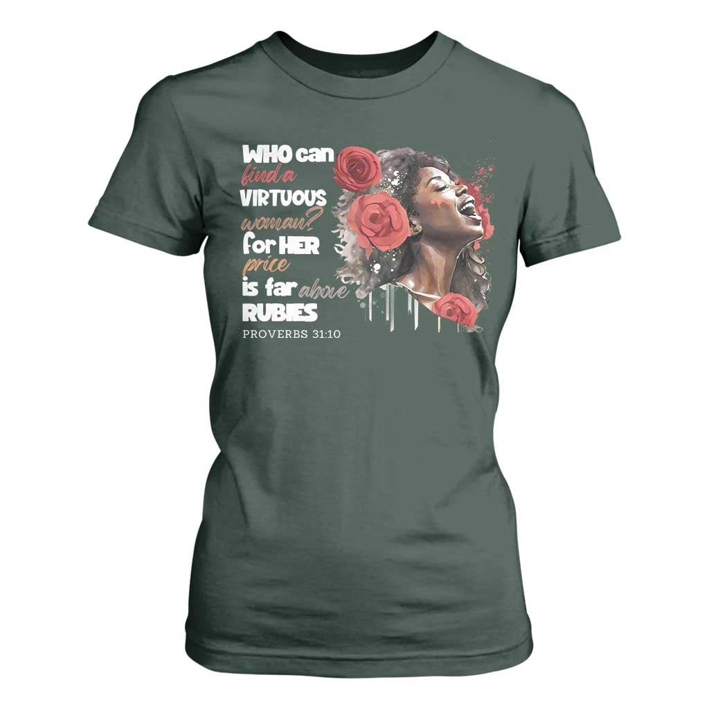 Christian African American T Shirt For Women Who Can Find A Virtuous Woman