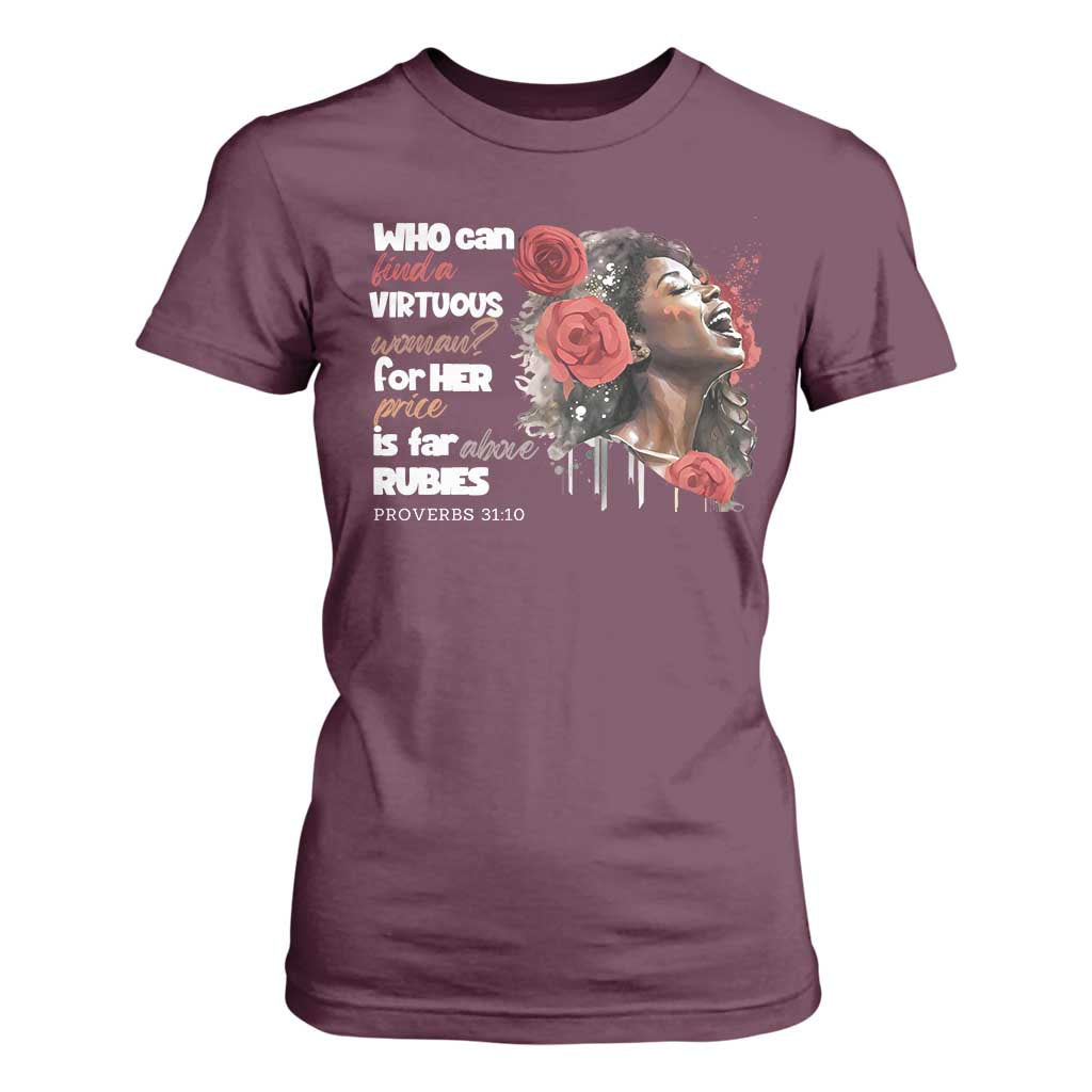 Christian African American T Shirt For Women Who Can Find A Virtuous Woman