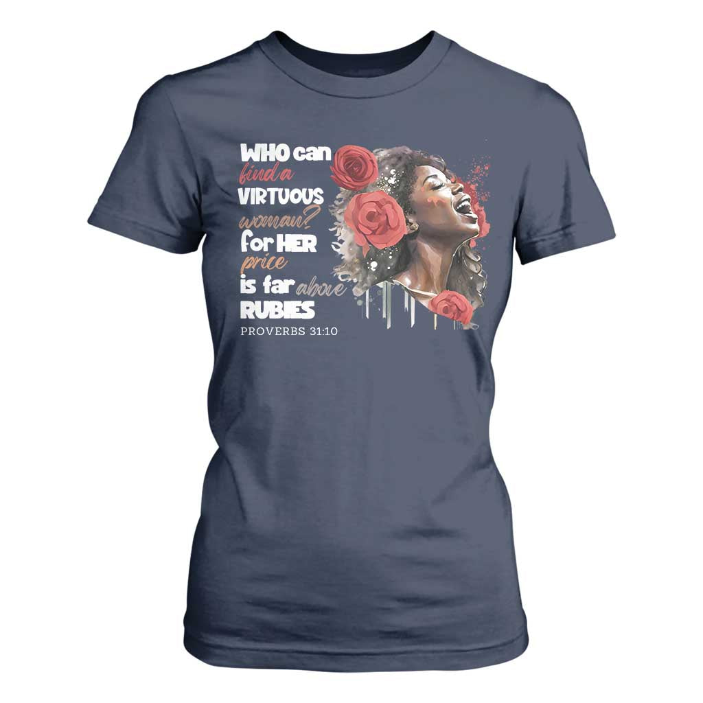 Christian African American T Shirt For Women Who Can Find A Virtuous Woman