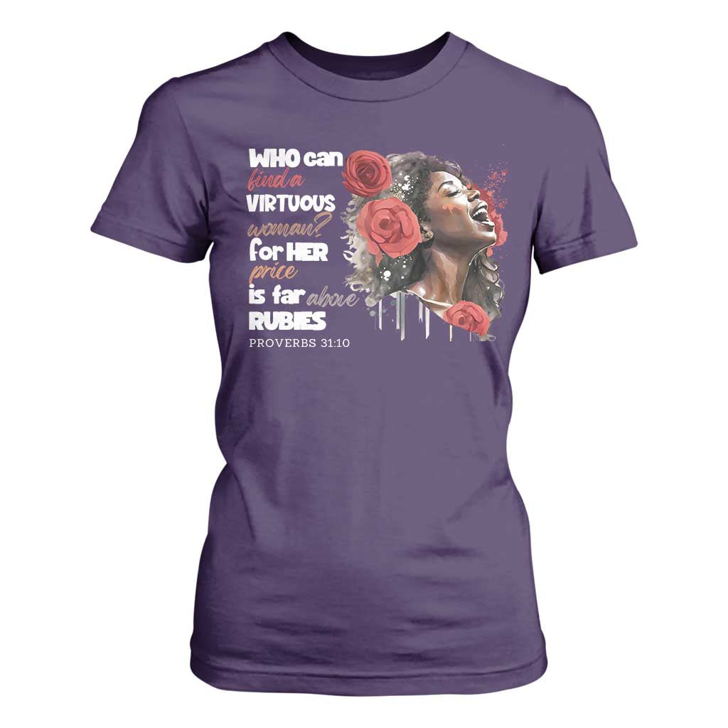 Christian African American T Shirt For Women Who Can Find A Virtuous Woman