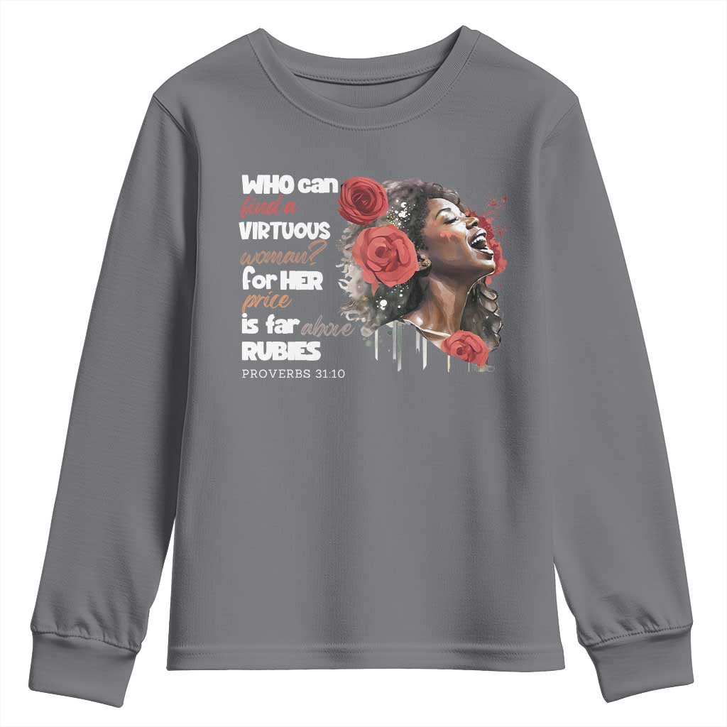 Christian African American Youth Sweatshirt Who Can Find A Virtuous Woman