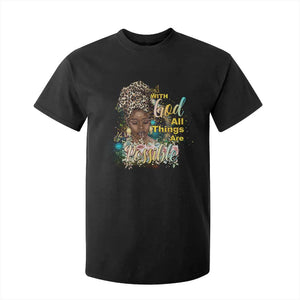 Christian African American T Shirt For Kid With God All Things Are Possible Black Prayer