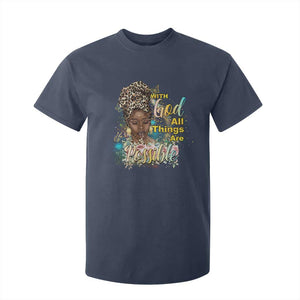 Christian African American T Shirt For Kid With God All Things Are Possible Black Prayer
