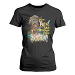 Christian African American T Shirt For Women With God All Things Are Possible Black Prayer