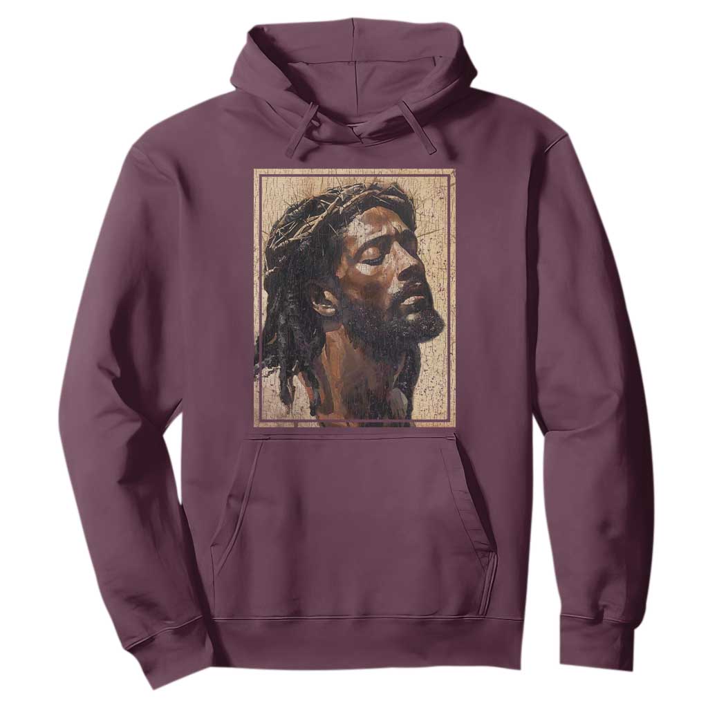 Religious Black Jesus With Crown Of Thorns Hoodie
