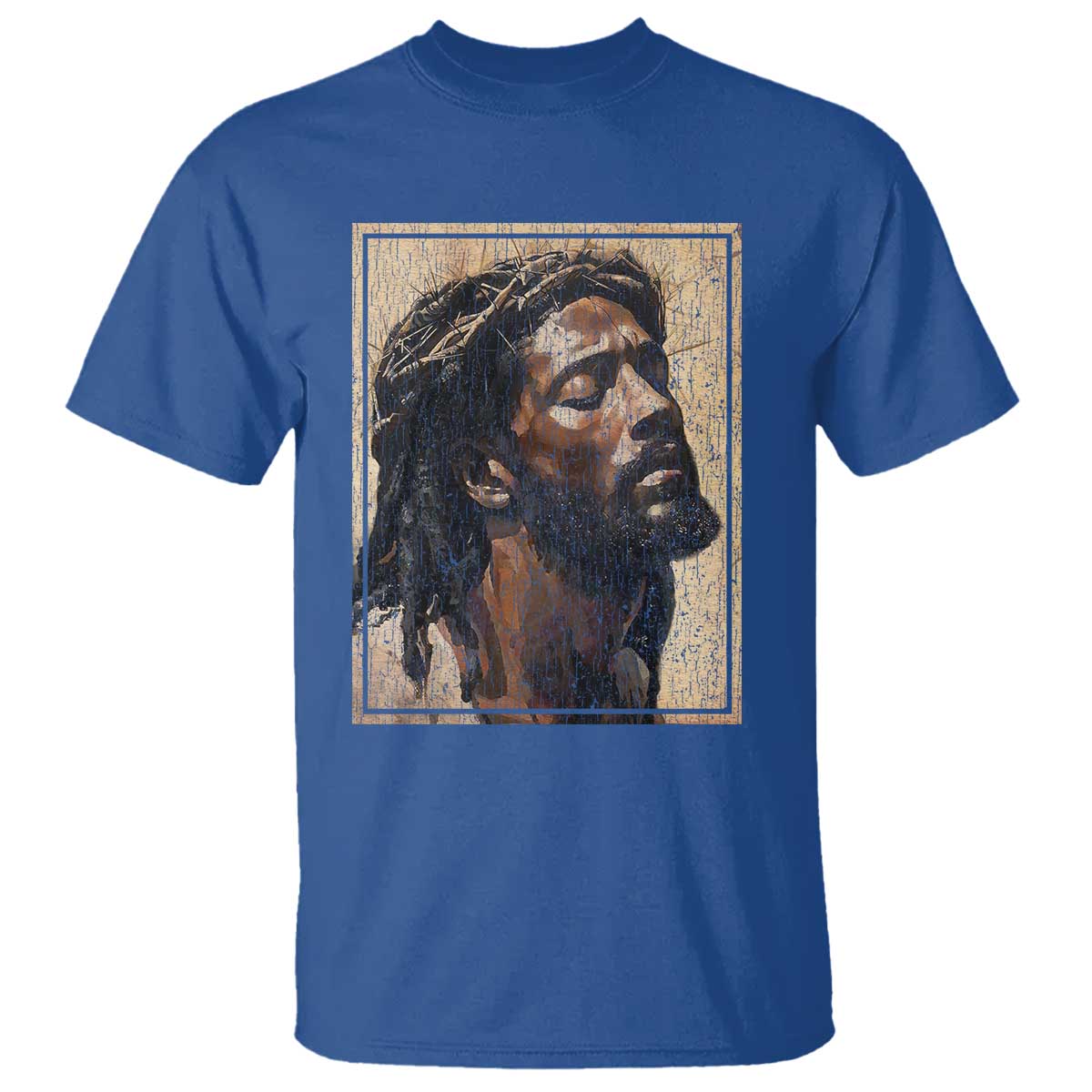 Religious Black Jesus With Crown Of Thorns T Shirt