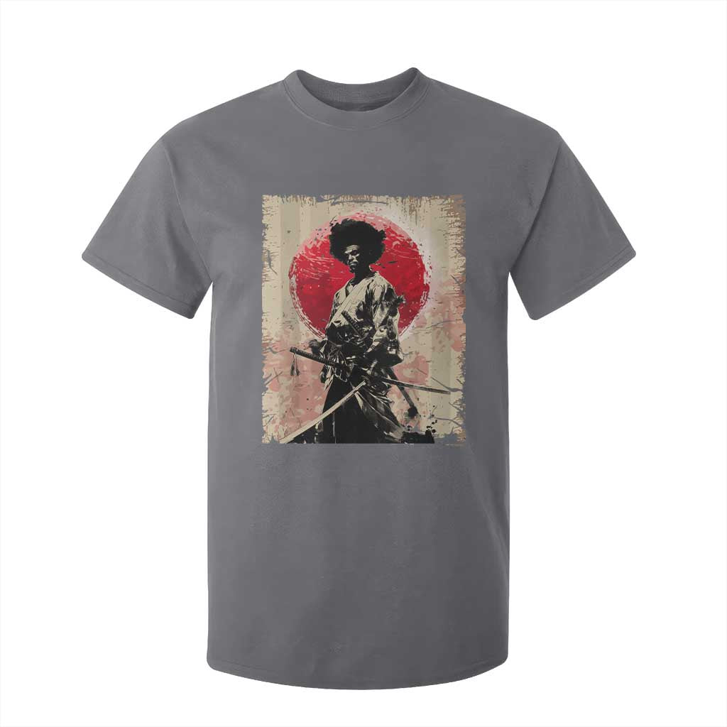 Funny African America Samurai T Shirt For Kid Japanese Art Black Warrior Fighter