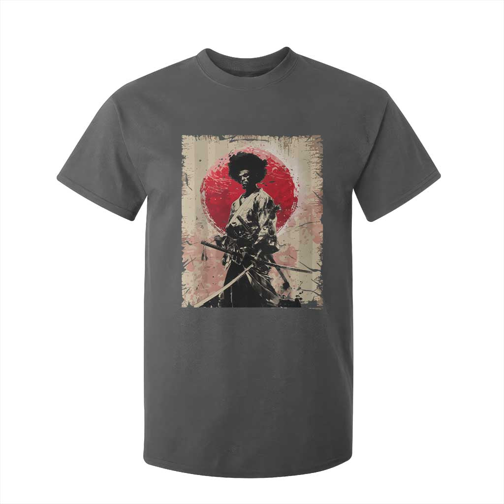 Funny African America Samurai T Shirt For Kid Japanese Art Black Warrior Fighter