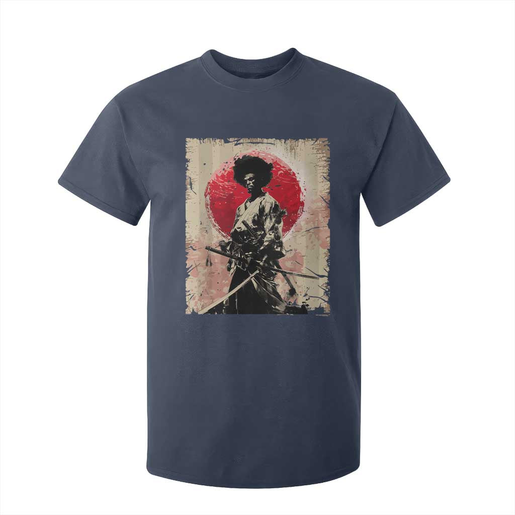 Funny African America Samurai T Shirt For Kid Japanese Art Black Warrior Fighter