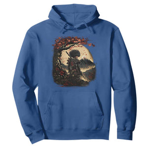 Funny African America Samurai Hoodie Japanese Art Black Warrior Sakura