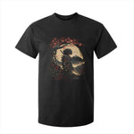 Funny African America Samurai T Shirt For Kid Japanese Art Black Warrior Sakura