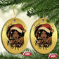 Funny Ain't Nothing But A Xmas Party Christmas Ornament African American Christmas Santa Black Melanin Girl