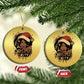 Funny Ain't Nothing But A Xmas Party Christmas Ornament African American Christmas Santa Black Melanin Girl