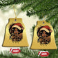 Funny Ain't Nothing But A Xmas Party Christmas Ornament African American Christmas Santa Black Melanin Girl