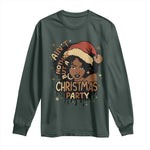 Funny Ain't Nothing But A Christmas Party Long Sleeve Shirt African American Christmas Santa Black Melanin Girl