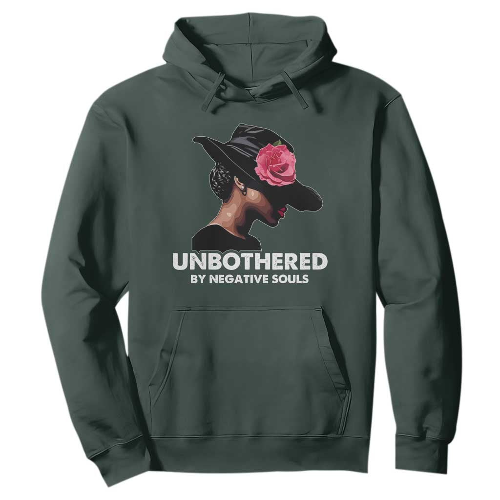 Funny African American Hoodie Unbothered By Negative Souls Afro Girl