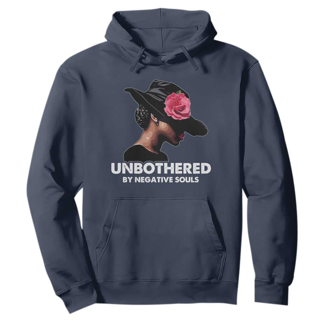 Funny African American Hoodie Unbothered By Negative Souls Afro Girl