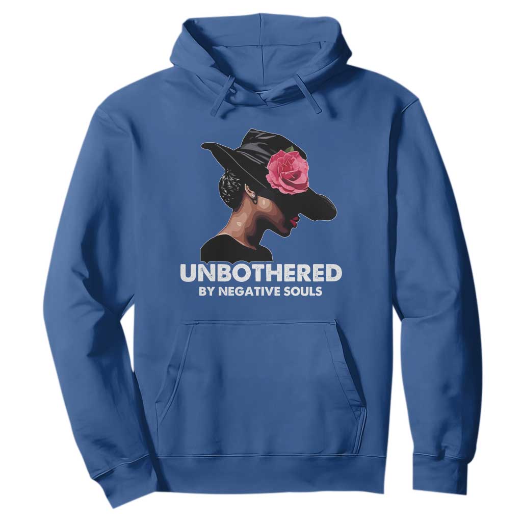 Funny African American Hoodie Unbothered By Negative Souls Afro Girl