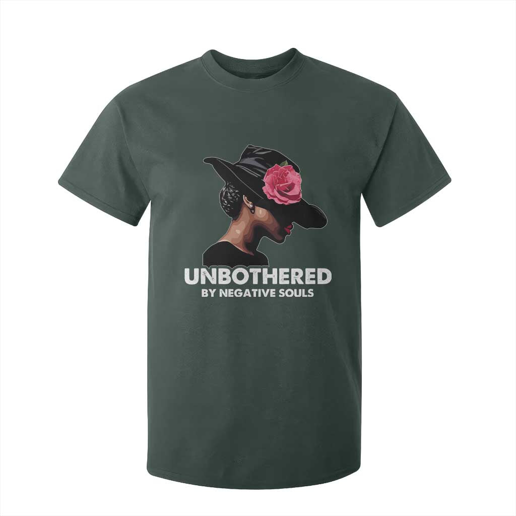 Funny African American T Shirt For Kid Unbothered By Negative Souls Afro Girl