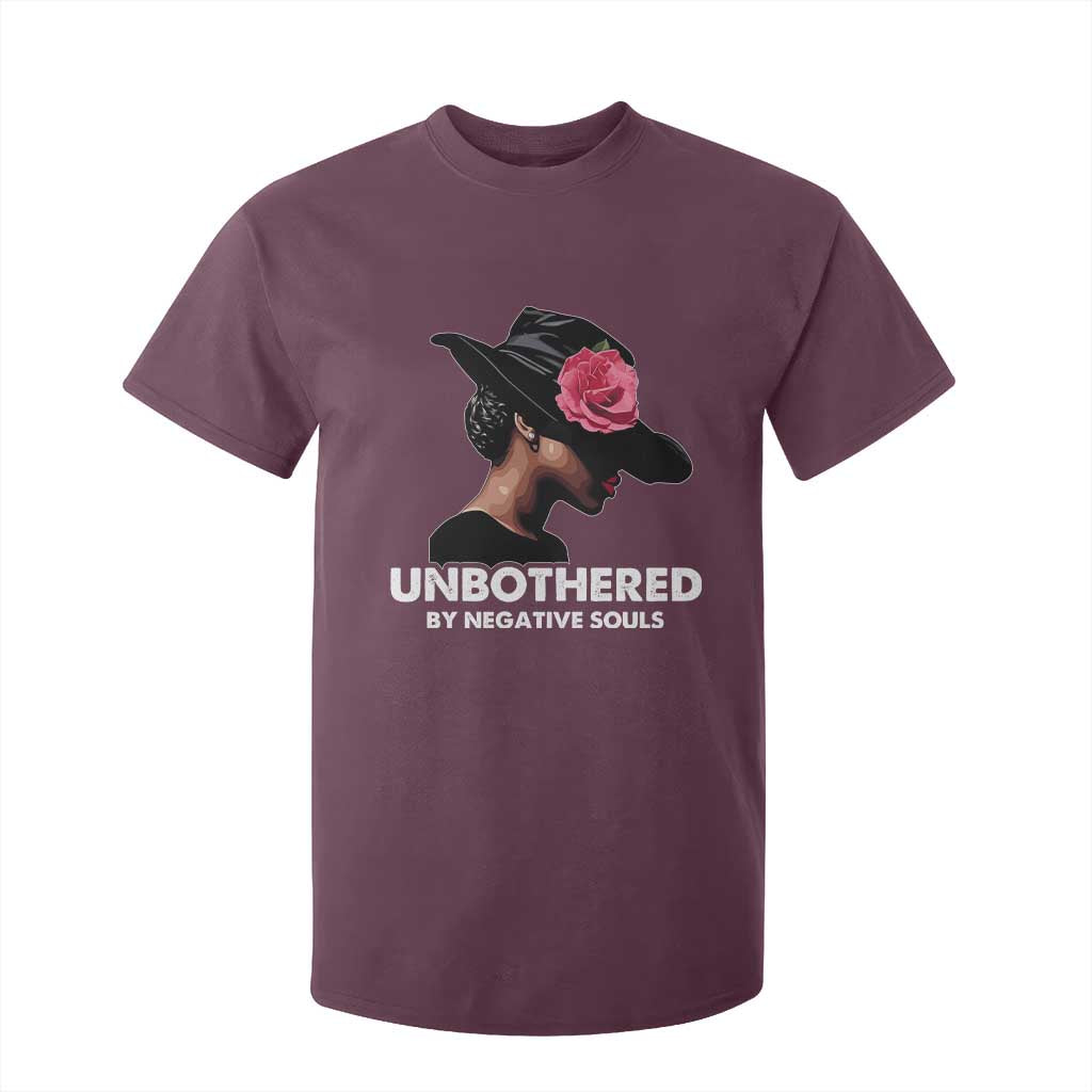 Funny African American T Shirt For Kid Unbothered By Negative Souls Afro Girl