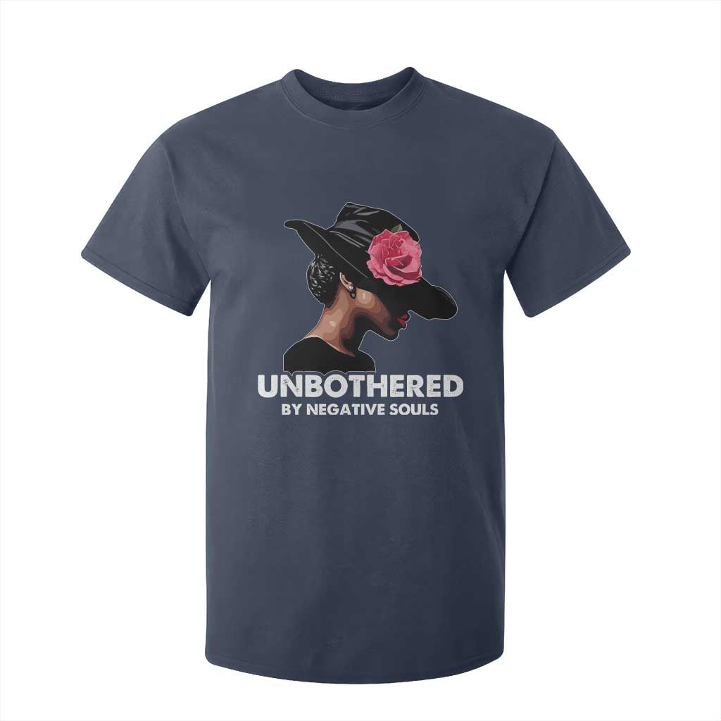 Funny African American T Shirt For Kid Unbothered By Negative Souls Afro Girl