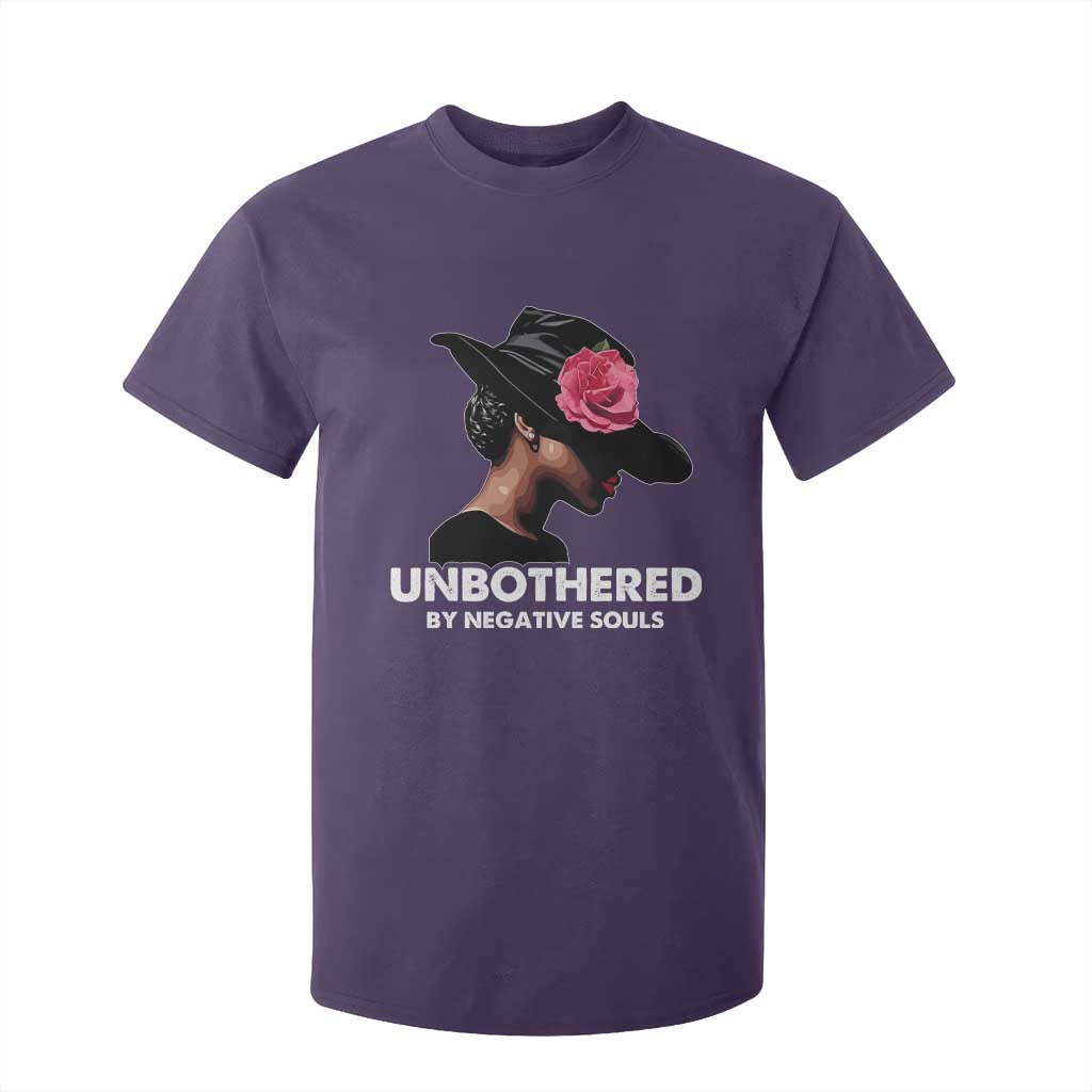 Funny African American T Shirt For Kid Unbothered By Negative Souls Afro Girl