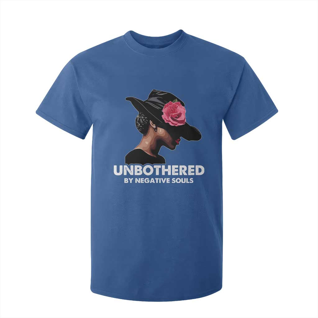 Funny African American T Shirt For Kid Unbothered By Negative Souls Afro Girl