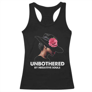 Funny African American Racerback Tank Top Unbothered By Negative Souls Afro Girl