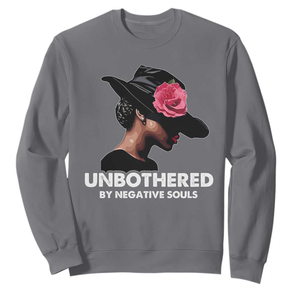 Funny African American Sweatshirt Unbothered By Negative Souls Afro Girl